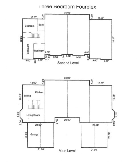 an image of a floor plan of a three bedroom apartment